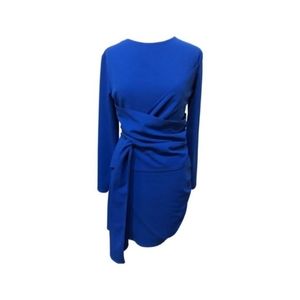 💋 ruched asymmetric bodycon dress